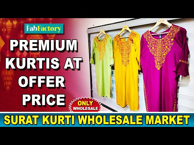 K.F FLORA Kurti with PLAJOO Wholesale Kurti market in Surat